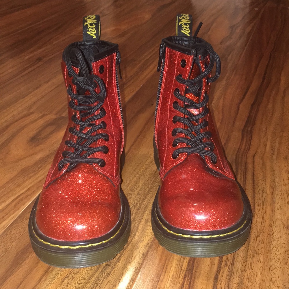 NWOT Dr. Martens Glitter Red girls size 13